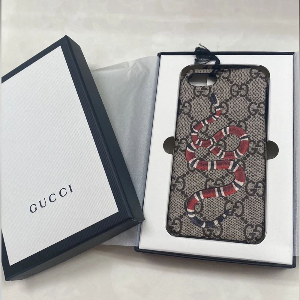 New Gucci Supreme Monogram Kingsnake iPhone 7 Case Cover, New in Box,